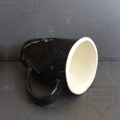 Ръчно изработена порцеланова чаша Korchev Design Studio - big black can