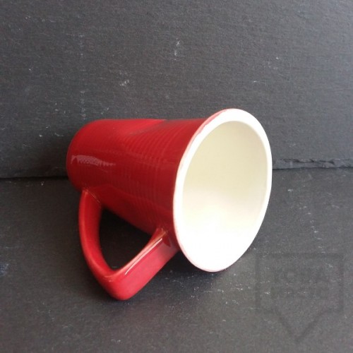 Ръчно изработена порцеланова чаша Korchev Design Studio - big red geometric can