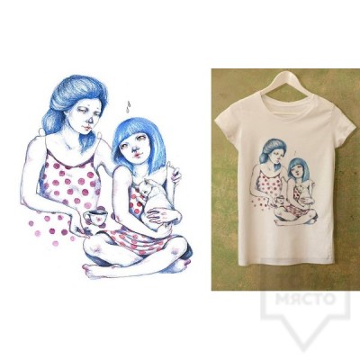 Ръчно рисувана тениска Dreams in Drawings - The Love Of Mom