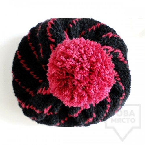 Зимна дамска шапка Moxxy - black and pink