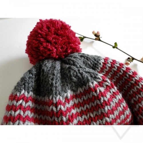 Зимна дамска шапка Moxxy - grey pink