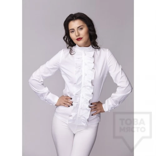 Дамска риза Амбиция - Волани white