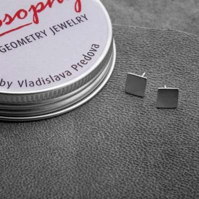 Silver earrings Feelosophy Hardware - square