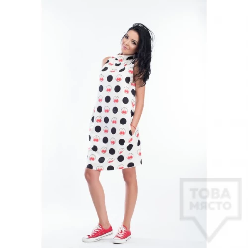 Дизайнерска рокля My Magenta - cherries sleeveless