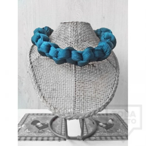 Ръчно изработено колие Nadya's Knit - Петрол