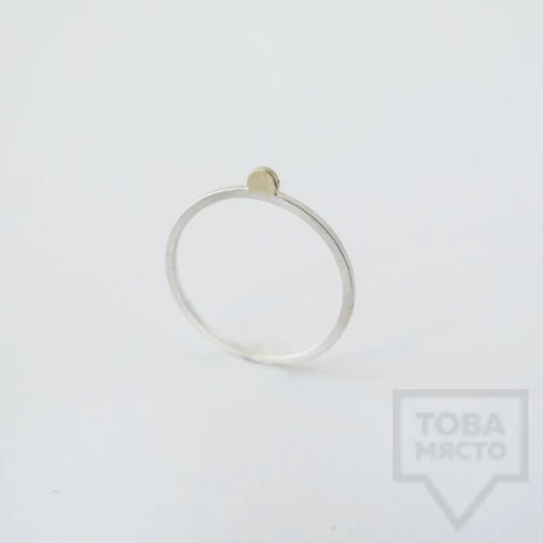 Silver ring Pin - with gold element 5 silver
