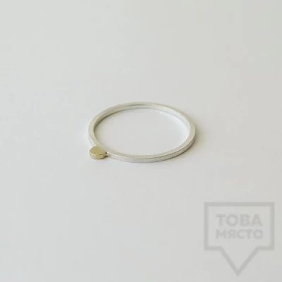 Silver ring Pin - with gold element 5 silver