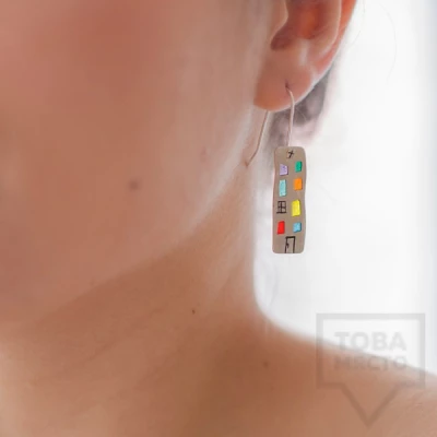 Silver dangling earrings Polina Dimitrova-buildings