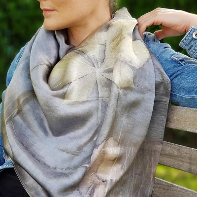 Silk scarf The Bucket-Silver Forest