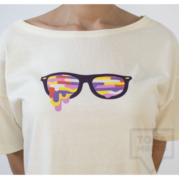 Дамска тениска Crop Almost a Brand - Color high white