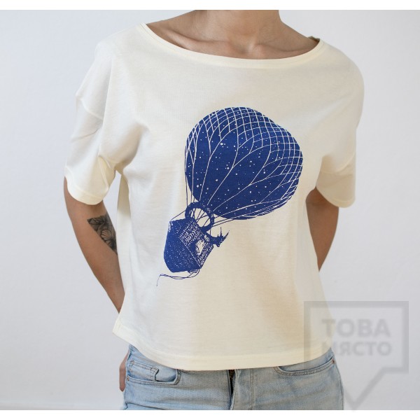 Дамска тениска Crop Almost a Brand - No pressure white