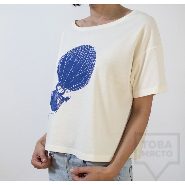 Дамска тениска Crop Almost a Brand - No pressure white