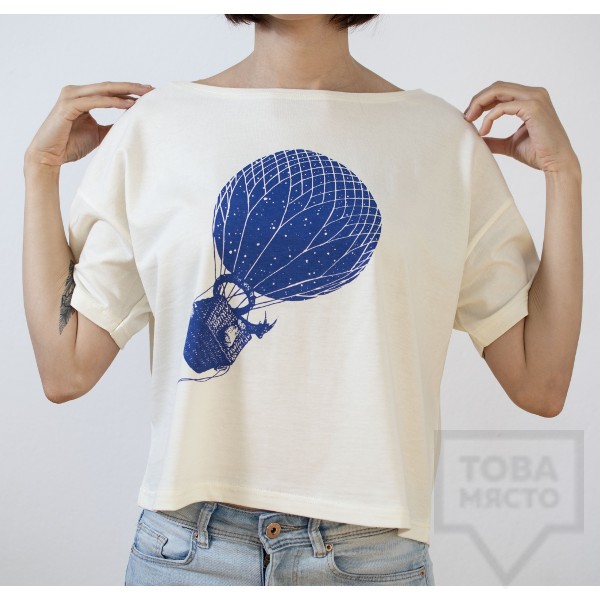 Дамска тениска Crop Almost a Brand - No pressure white