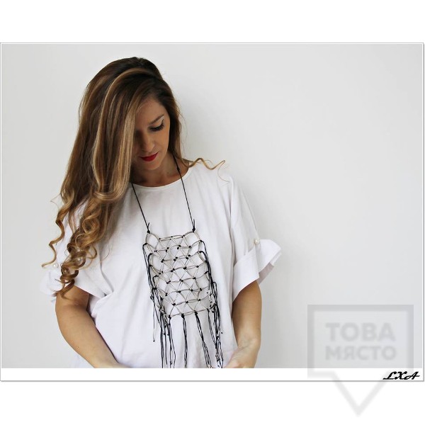 Дизайнерско колие LXA - Cell Phone Necklace Holder Silver